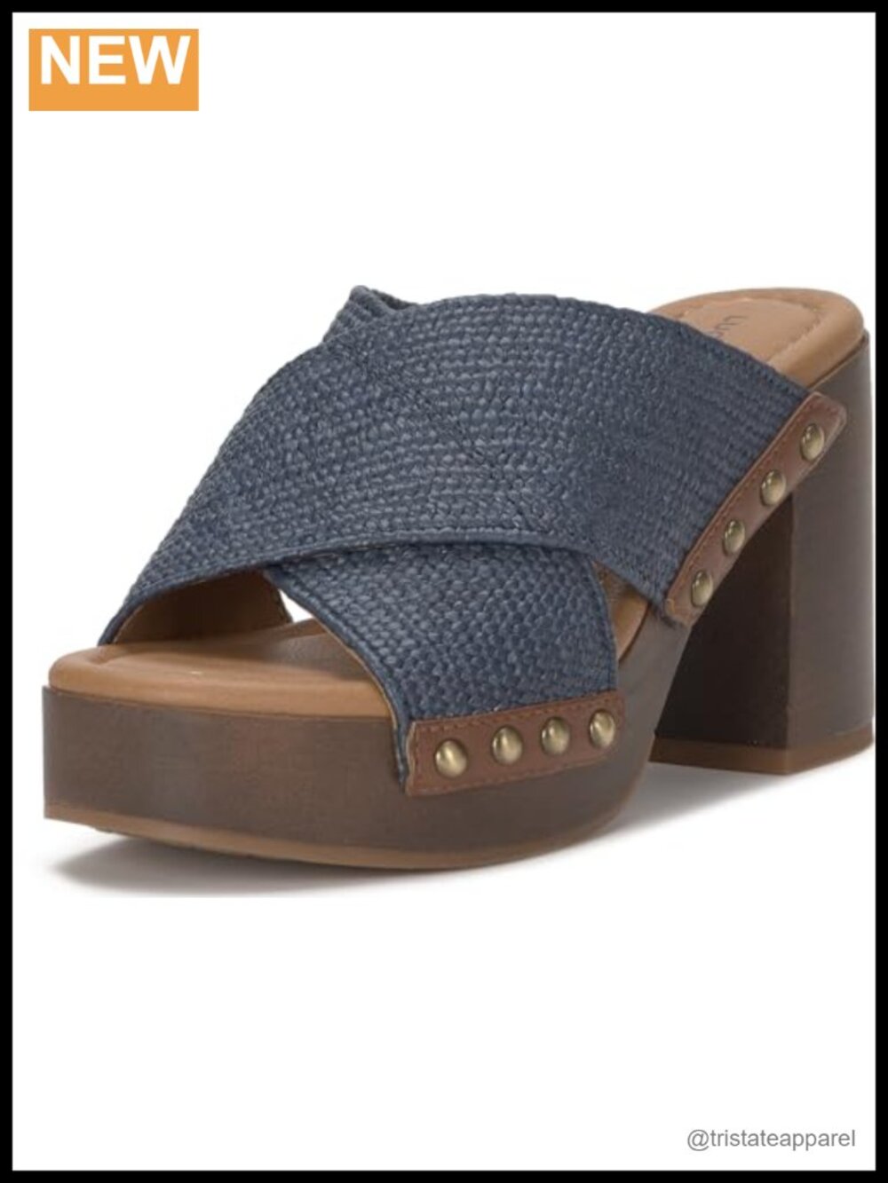 Lucky Brand Casyna Cross Strap Studded Heel Sandals - Block Heel Open Toe